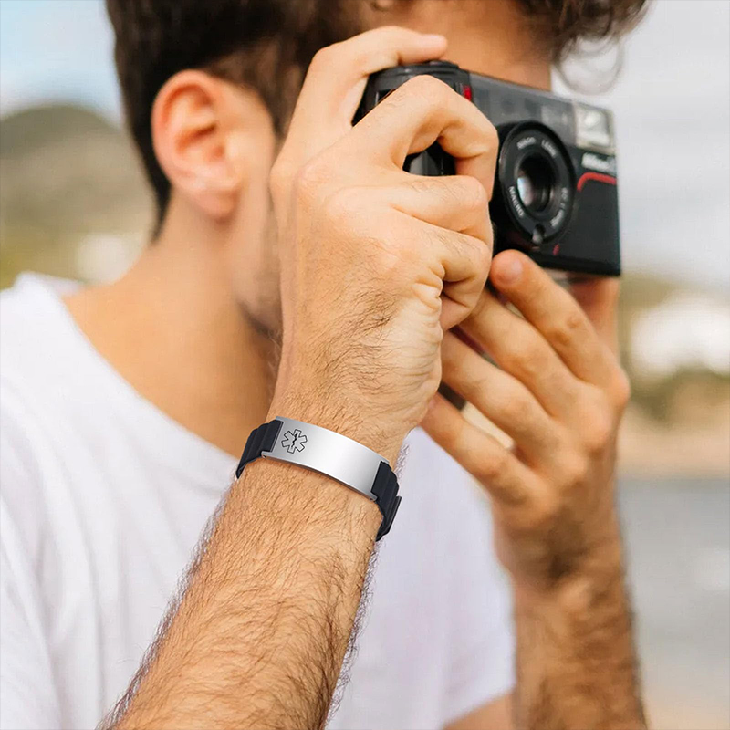 남녀공용 맞춤 제작 의료 ID 팔찌, 실리콘 스트랩,  - Fitness Tracker Band 리뷰 및 가격