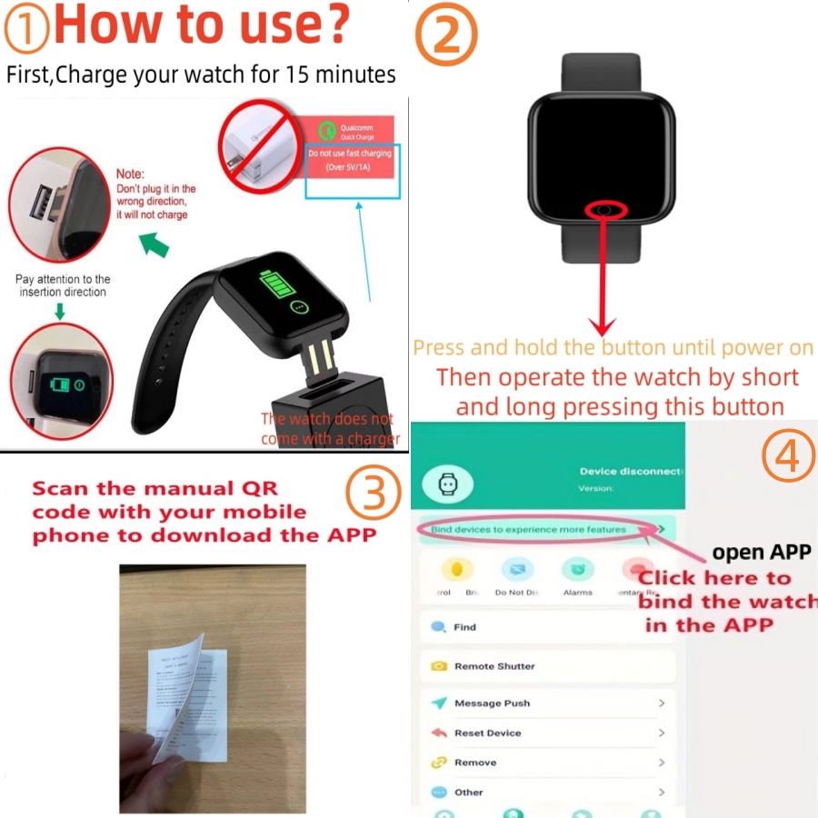 스마트 워치 남녀공용 스포츠 모드 음악 제어 칼로리 거 - Fitness Tracker Band 리뷰 및 가격